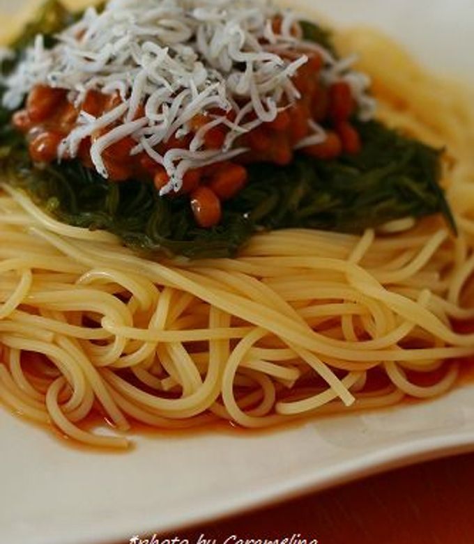 納豆とめかぶの和風冷製パスタ-レシピのメイン写真