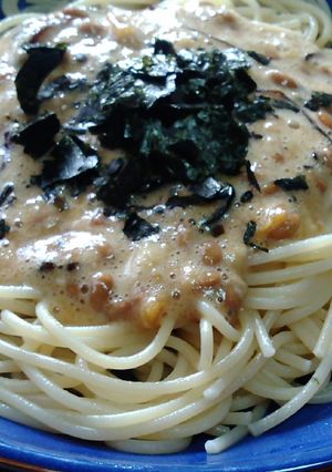 混ぜるだけ！簡単ふわふわ☆納豆パスタ-レシピのメイン写真