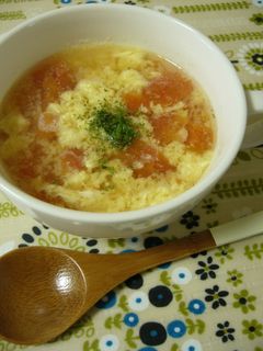 簡単!トマト入り洋風かき玉スープ-レシピのメイン写真