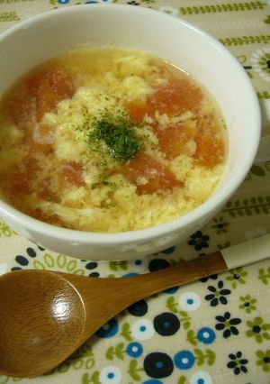 簡単！トマト入り洋風かき玉スープ-レシピのメイン写真