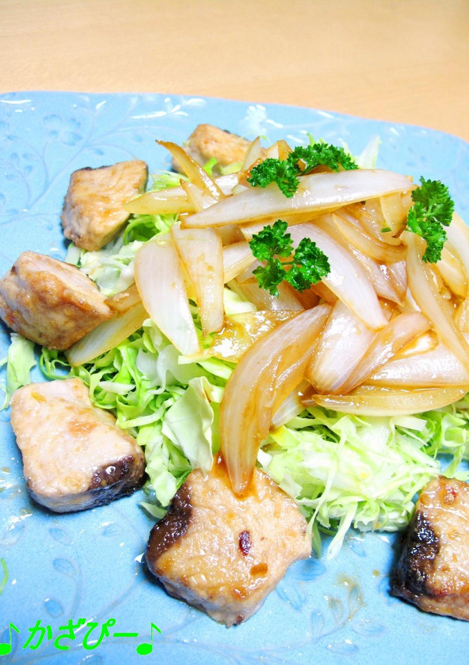 ご飯がすすむ！かつおと玉ねぎの生姜焼き-レシピのメイン写真