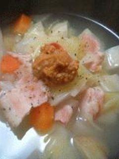 具だくさんのスープ 味噌バター味-レシピのメイン写真
