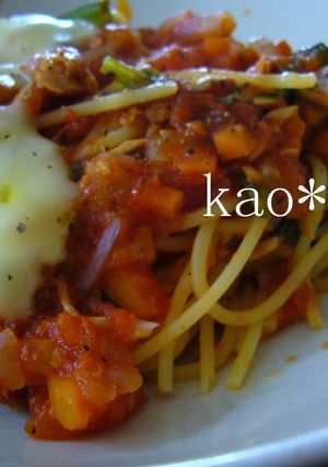 ツナとトマトの真っ赤なパスタ♡-レシピのメイン写真