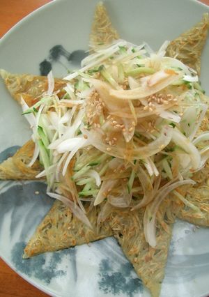 千切りじゃがいもの薄焼き ぶっかけポン-レシピのメイン写真