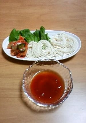 ピリ辛つゆがｇｏｏｄ★ウチのそうめん-レシピのメイン写真