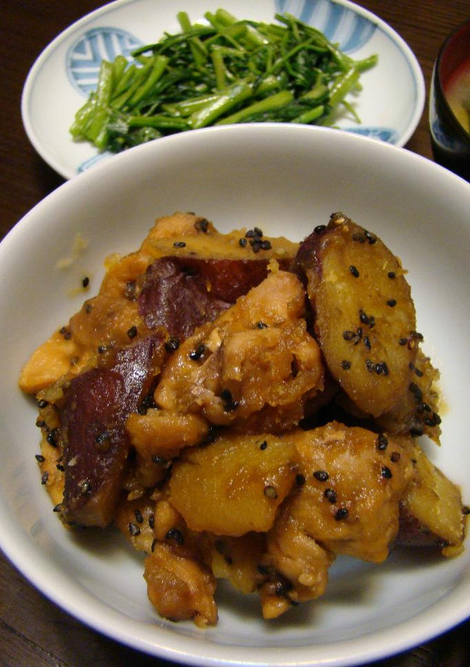 さつまいもと鶏肉の煮物-レシピのメイン写真
