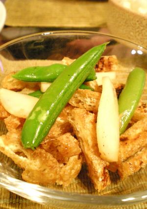 ✿スナップえんどうと油揚げのからし和え✿-レシピのメイン写真