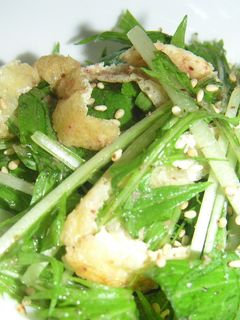 すぐできる水菜と油揚げの和風サラダ-レシピのメイン写真