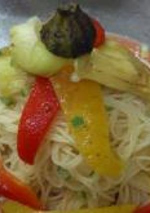 焼きナスと焼きパプリカの冷製パスタ-レシピのメイン写真