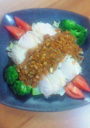 茹で鶏と温野菜〜特製人参ダレで-レシピのメイン写真