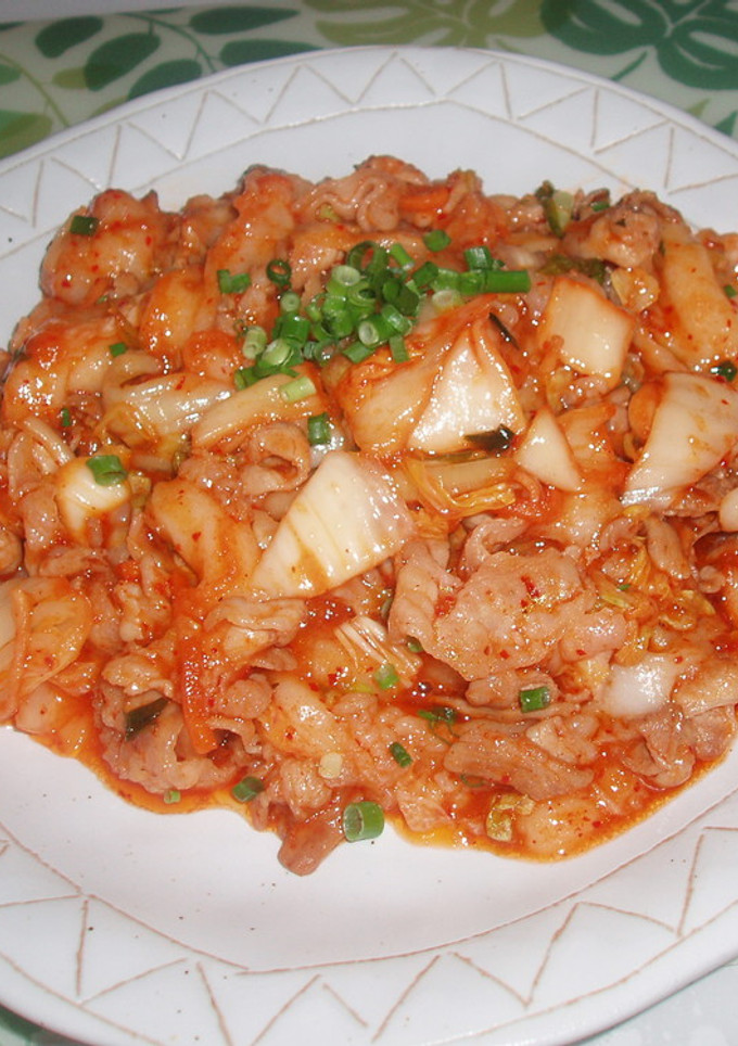 豚とお餅の焼肉キムチ炒め♪-レシピのメイン写真