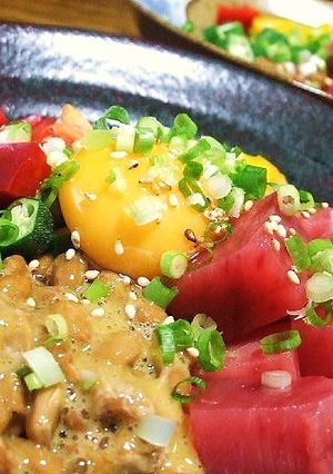 居酒屋メシ♥マグロ&納豆バクダン☆-レシピのメイン写真