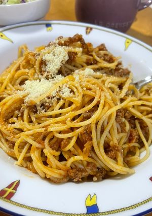 ミートソースパスタ-レシピのメイン写真