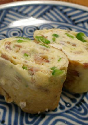 きぬさやベーコンの卵焼き　お弁当のおかず-レシピのメイン写真