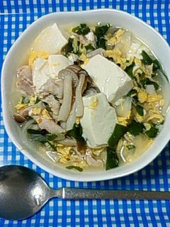 豚肉と豆腐のボリュームたまごスープ飯w-レシピのメイン写真