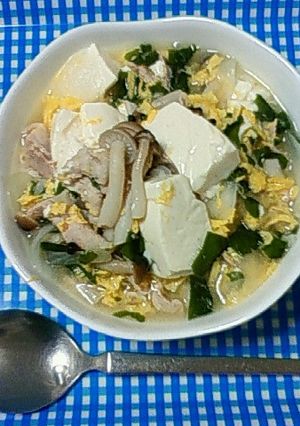 豚肉と豆腐のボリュームたまごスープ飯ｗ-レシピのメイン写真