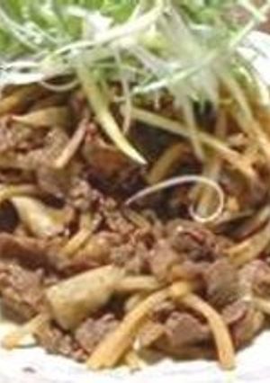 牛肉とごぼうのぴり辛炒め。-レシピのメイン写真