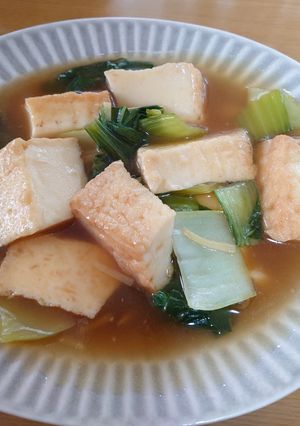 厚揚げとチンゲン菜のオイスターソース煮-レシピのメイン写真