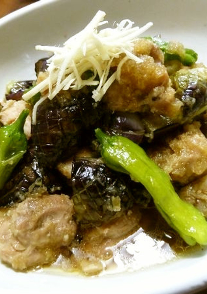 鶏肉の茄子とししとうのみぞれ煮♪-レシピのメイン写真