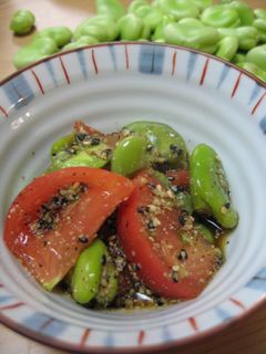 トマトとそら豆の ダブルごまあえ♪-レシピのメイン写真