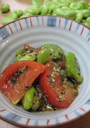 トマトとそら豆の　ダブルごまあえ♪-レシピのメイン写真