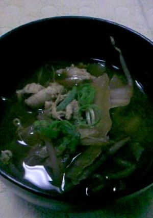もやしと白菜の味噌汁-レシピのメイン写真