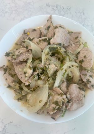 新玉葱と豚肉のレモンバター炒め-レシピのメイン写真