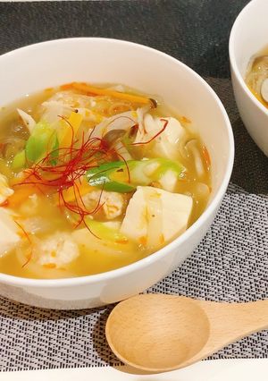 鶏団子と玉ねぎの春雨スープ-レシピのメイン写真