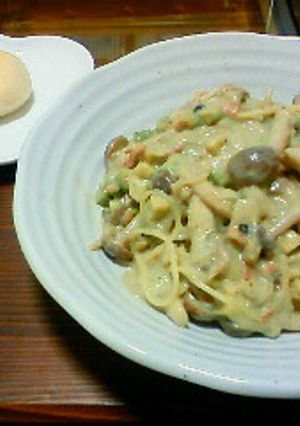 ベーコンとキノコのアボカドクリームパスタ-レシピのメイン写真
