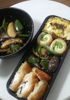 お弁当に♪なすとピーマンの胡麻和え☆-レシピのメイン写真