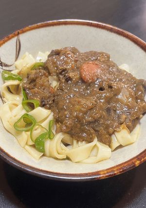 残り物のカレーで釜玉カレーきしめん-レシピのメイン写真