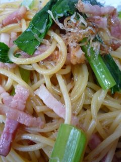 カリカリしらすと小松菜の和風パスタ-レシピのメイン写真
