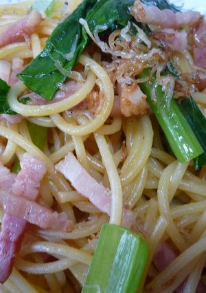 カリカリしらすと小松菜の和風パスタ-レシピのメイン写真