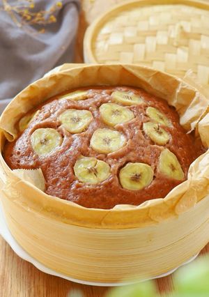 せいろで作る♡米粉のバナナココア蒸しパン-レシピのメイン写真