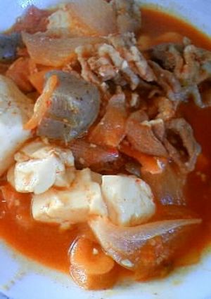 手抜き☆豚キムの豆腐煮-レシピのメイン写真