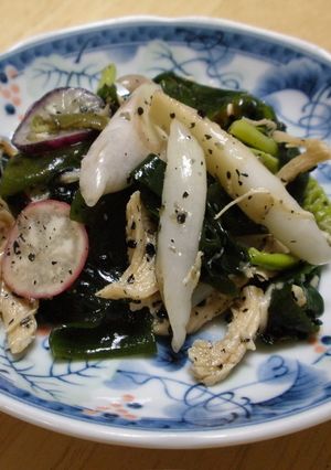 根芋（ねいも）の酢の物サラダ☆ゴマ風味-レシピのメイン写真