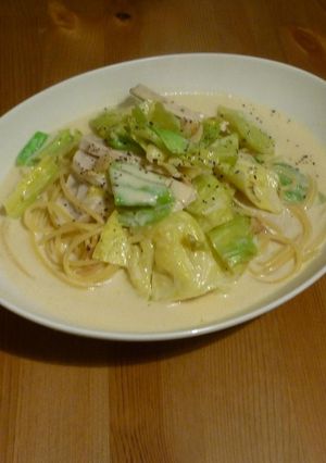 キャベツの簡単クリームパスタ-レシピのメイン写真