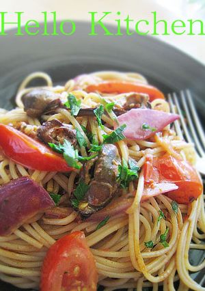 缶詰スモークオイスターとトマトのパスタ-レシピのメイン写真