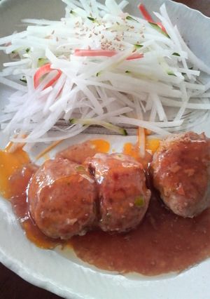 卵黄トロ～リ♪豚ひきつくね-レシピのメイン写真