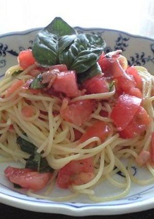 トマト＆バジル＆ベーコンの冷たいパスタ-レシピのメイン写真
