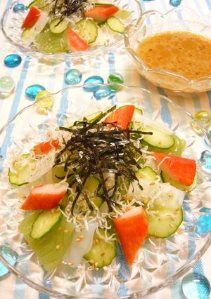 めんつゆだれdeさしみこんにゃくサラダ♪-レシピのメイン写真