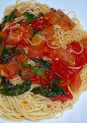 シンプル・簡単!トマトとバジルのパスタ-レシピのメイン写真