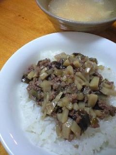 筍と茄子とピーマンの旨煮丼-レシピのメイン写真
