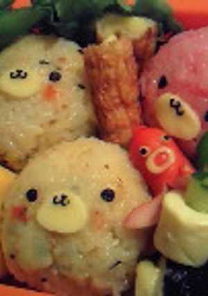 キャラ弁♪２色のゴマちゃん弁当-レシピのメイン写真
