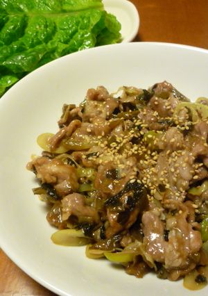 ♡◎野菜で巻き巻き♪豚肉の高菜炒め-レシピのメイン写真