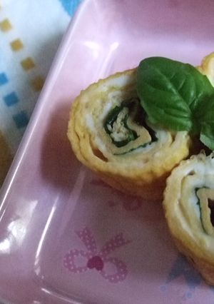 フレッシュバジルとチーズの玉子焼き❤-レシピのメイン写真