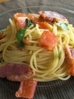 +トマトとハムとバジルの冷製パスタ+-レシピのメイン写真