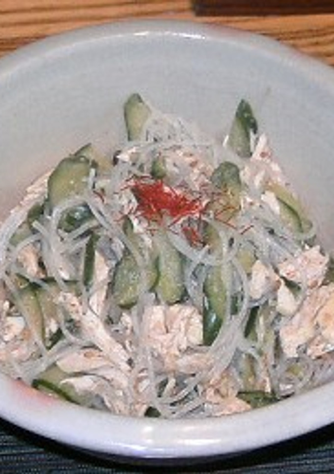 鶏ささみと春雨の胡麻だれ和え-レシピのメイン写真