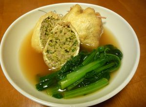 和風仕立てで♪ギョーザのあぶらあげ煮-レシピのメイン写真