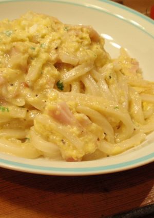 ♪冷凍さぬきうどん♪簡単カルボナーラ-レシピのメイン写真